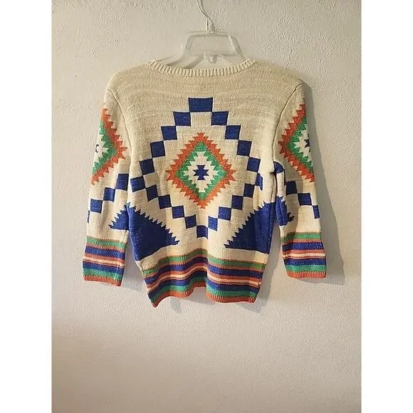 Ralph Lauren Southwestern Aztec Tunic Sweater Womens Size S Cotton Blend - Picture 4 of 4